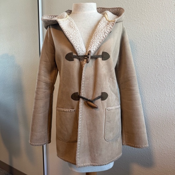 Alba Rosa Tan Sherpa Blanket Duffle Coat - Picture 2 of 16
